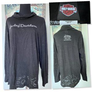 Harley Davidson Skull Burnout Long Sleeve Top